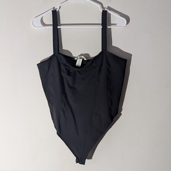 H&M Black Tank Cami Bodysuit Women's Size XL - Picture 1 of 6